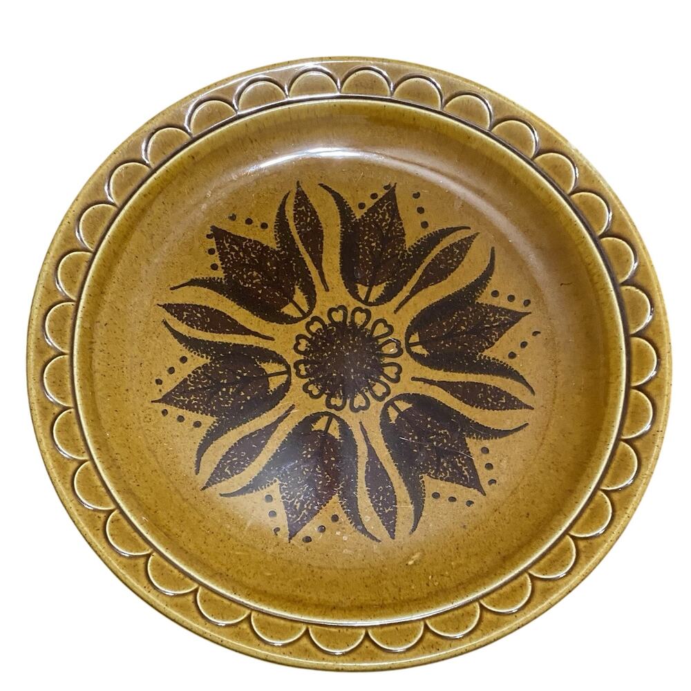 Golden Harvest Chop Plate 12" Homer Laughlin Vintage Retro Serving Saucer A2